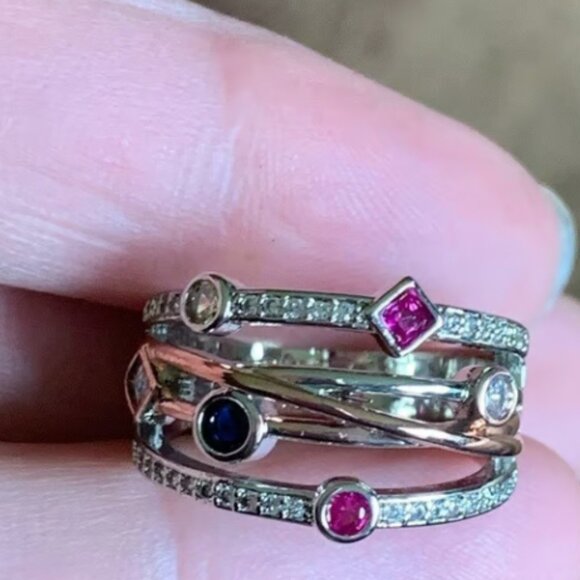 ❤️3/$12 Cubic Zirconia Faux Stone Ring Stamped .925 Size 8 - Picture 1 of 3